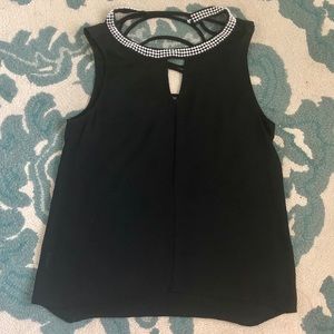 Flowy Sheer Top with Beaded Neckline